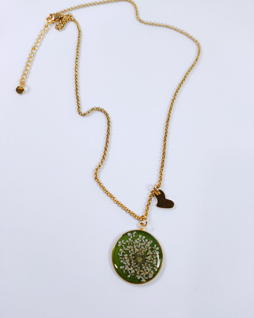 Collana RONDA con fiore "Pizzo della Regina Anna bianco" - Unima Design