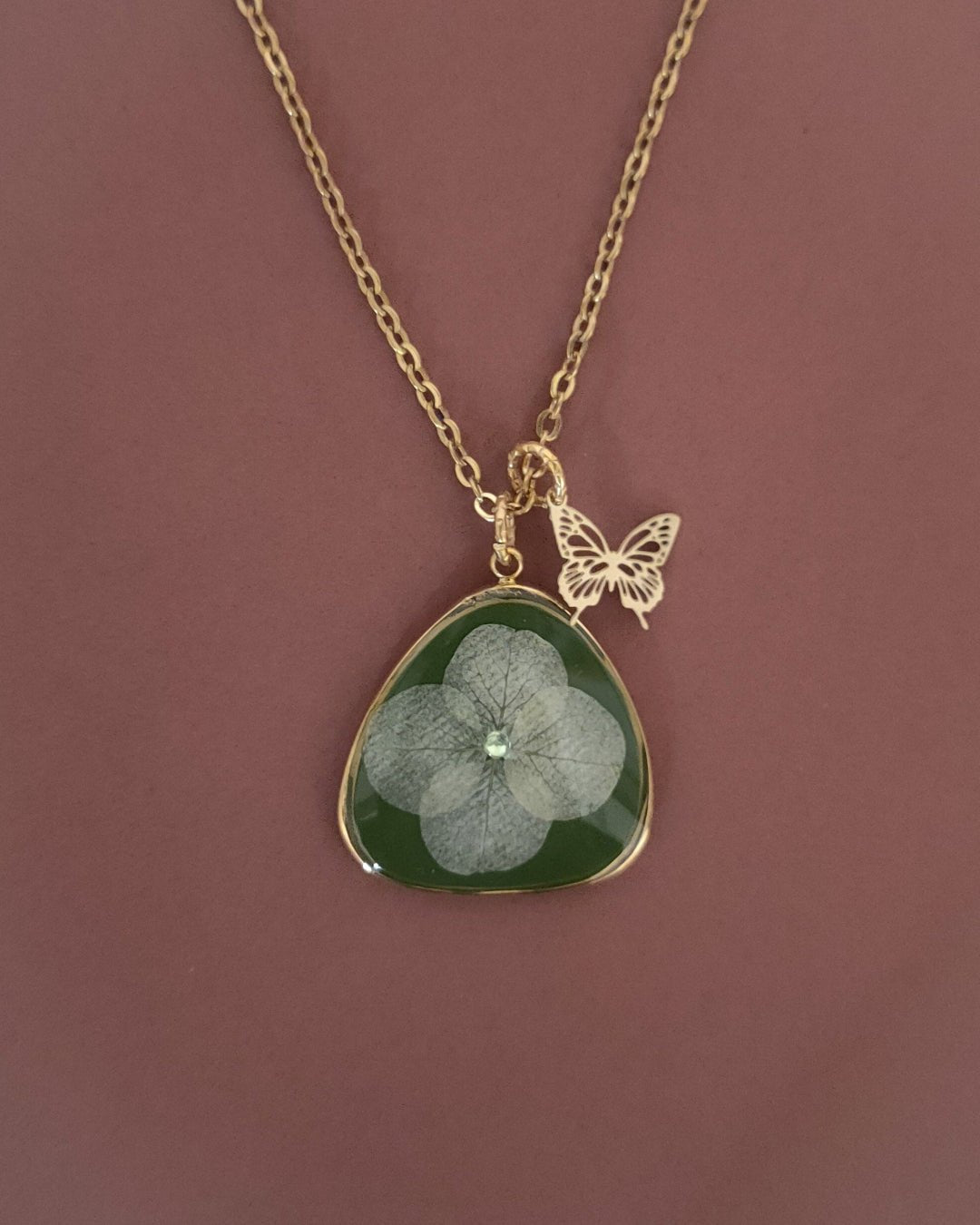 Collana VIRIDIA con fiore "Ortensia bianca" - Unima Design