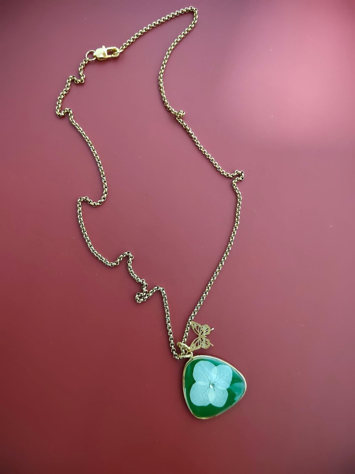Collana VIRIDIA con fiore "Ortensia bianca" - Unima Design