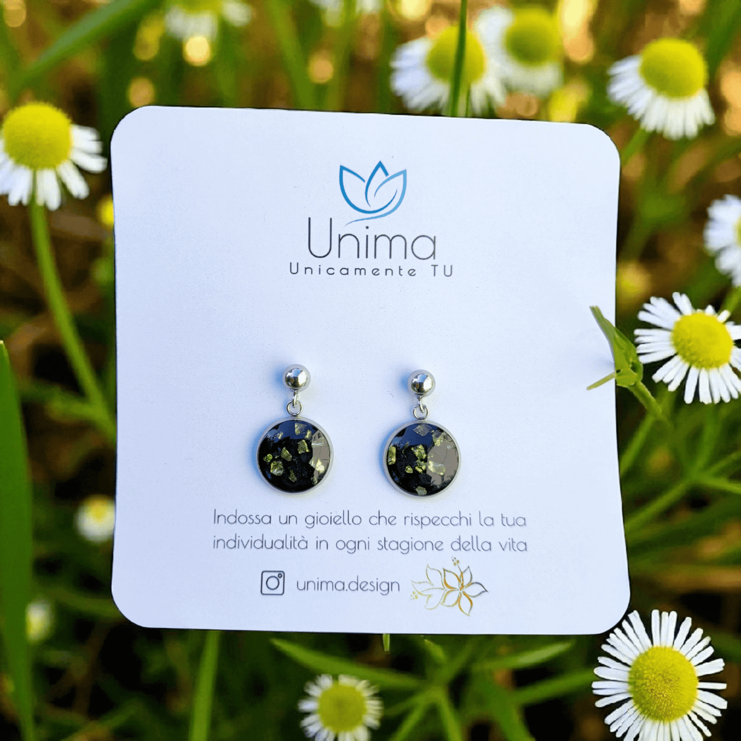 Orecchini FRAMMENTI con "frammenti di vetro verdi" - Unima Design