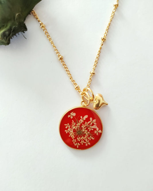 Collana CROMOSFERA con fiore "Pizzo della Regina Anna bianco" - Unima Design