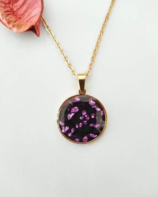 Collana FRAMMENTI con "frammenti di vetro viola" - Unima Design