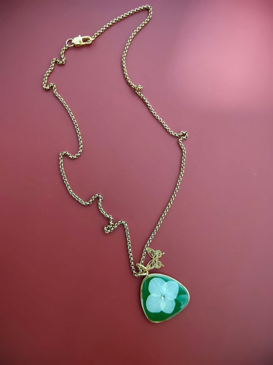 Collana VIRIDIA con fiore "Ortensia bianca" - Unima Design